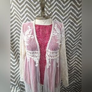 Altard State Cream Lace Cardigan